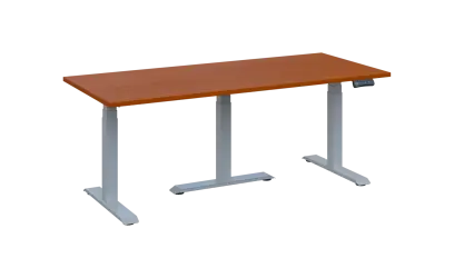 FLEXIMEET 180-80 výškově nastavitelný stůl, kovová podnož stříbrná, deska 25 mm, široký 1800 mm, třešeň šumavská